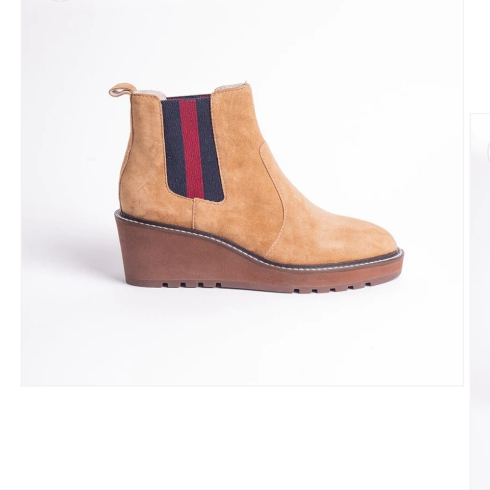 Nwt! Cecelia new york gemma slip on low wedge boot nutella - Picture 2 of 8